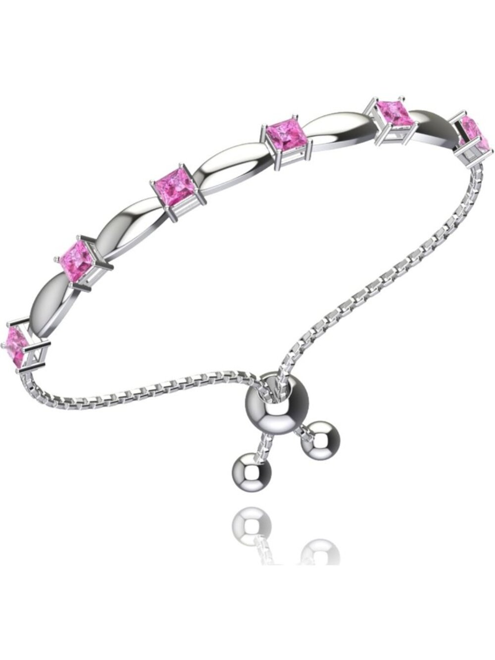 Stylish Tennis Bolo Bracelet with Birthstone Charm - Adjustable & Trendy